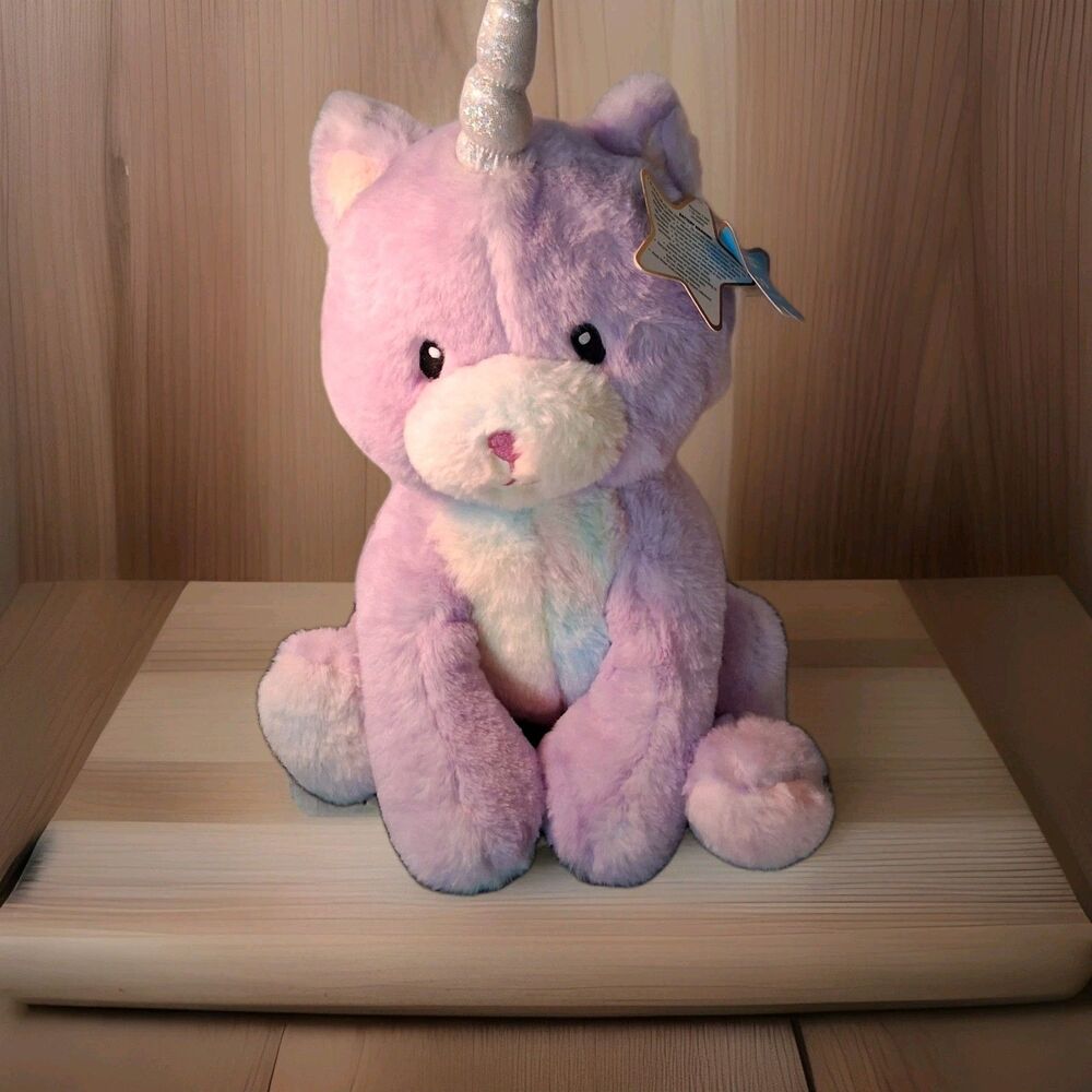 FAO Schwarz Glow Brights Toy Plush LED W Sound Kittycorn 15" Works With Tags